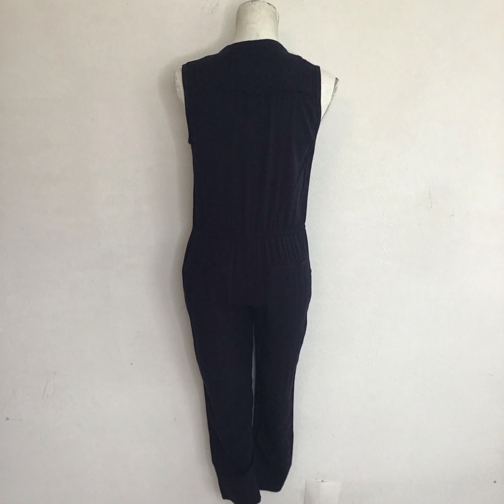 Elevenses Women Elegant Dark Blue Round Neck Drawstring Ankle Fun Jumpsuit XXS - Picture 2 of 12